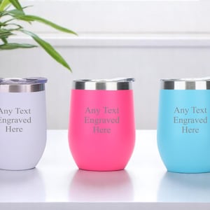 Personalised 12oz Insulated Travel Cup Hot Cold Coffee Tea 9 Colours Available