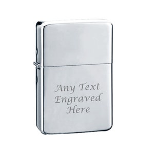 Personalised Lighter in Metal Gift Tin Chrome Silver