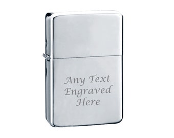 Personalised Lighter in Metal Gift Tin Chrome Silver