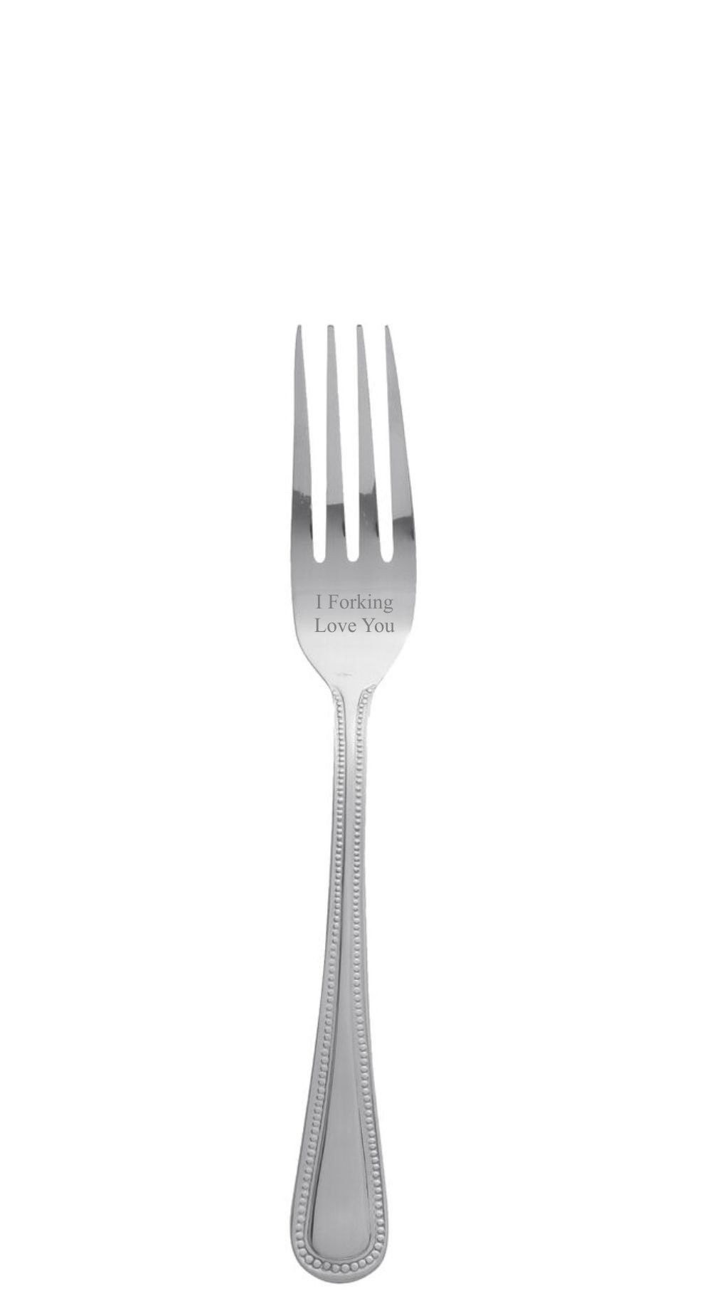 Personalised Engraved Fork With Bead Design Any Text Engraved Ideal Gift For Birthday Fathers Day Mothers Day