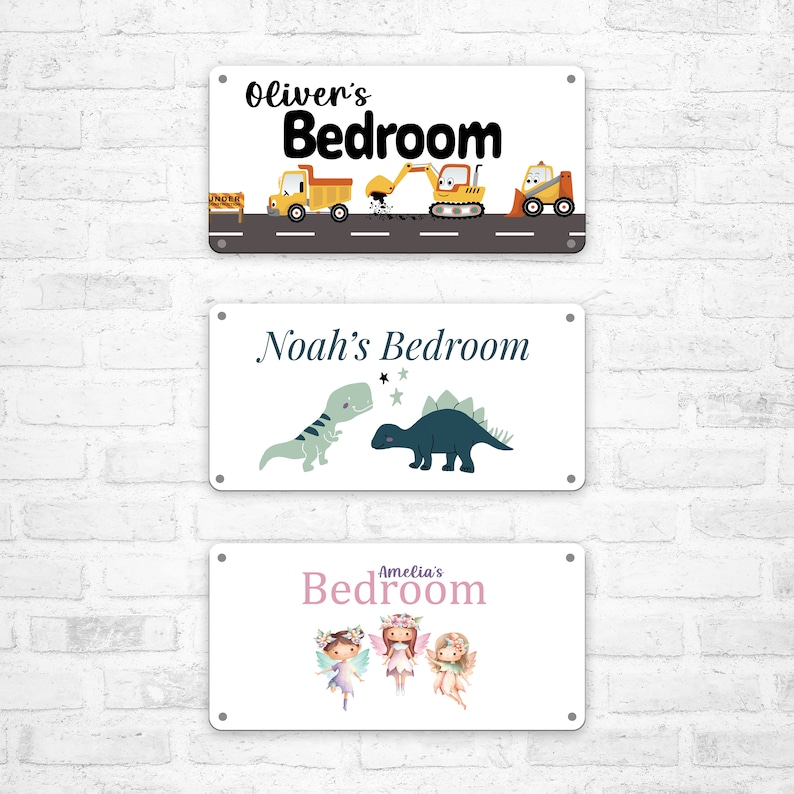 Personalised Children's Bedroom Door Sign With Name Metal Aluminium ...