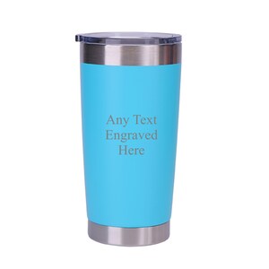 Personalised Engraved Any Message Double Wall Insulated Thermos Cup 500ml 17.5oz Hot Cold Coffee Tea 6 Colours Available image 6