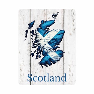 Carte d'Écosse avec contour en MDF, décoration murale rectangulaire en MDF, différentes tailles disponibles en Écosse (imprimé UV)