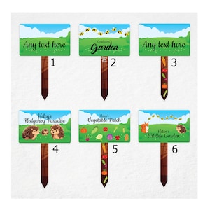 Marcador de estaca de jardim personalizado, marcador de árvore, sinal de jardim, vários designs disponíveis (impresso uv)