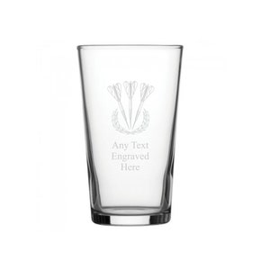 Personalised Engraved Conical Pint Glass 20oz (56cl) Various Design Available Darts Golf Masonic Fishing Football Cricket Chequered Flag