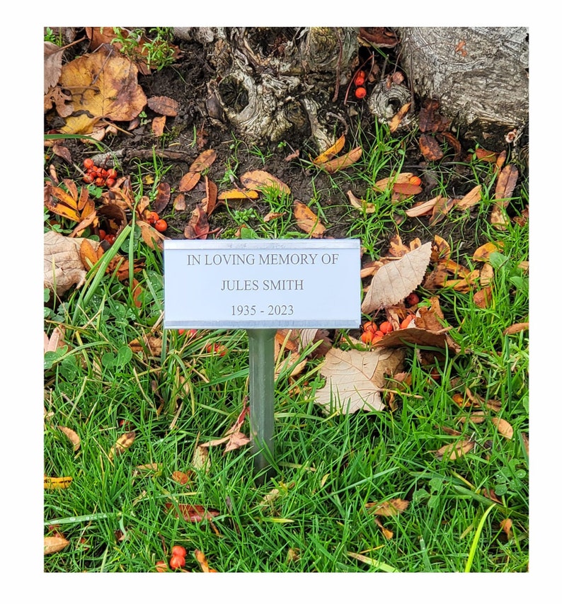 Personalised Engraved Memorial Rainbow Cloud Plaque Grave Marker