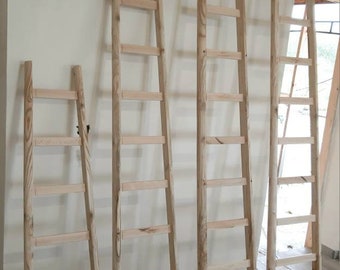 Handcrafted wooden step ladder