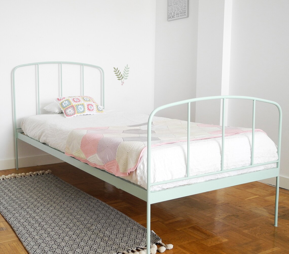 Kids Bed. Custom Bed Frame. Mint Green Bed. Teenager Bed. Etsy