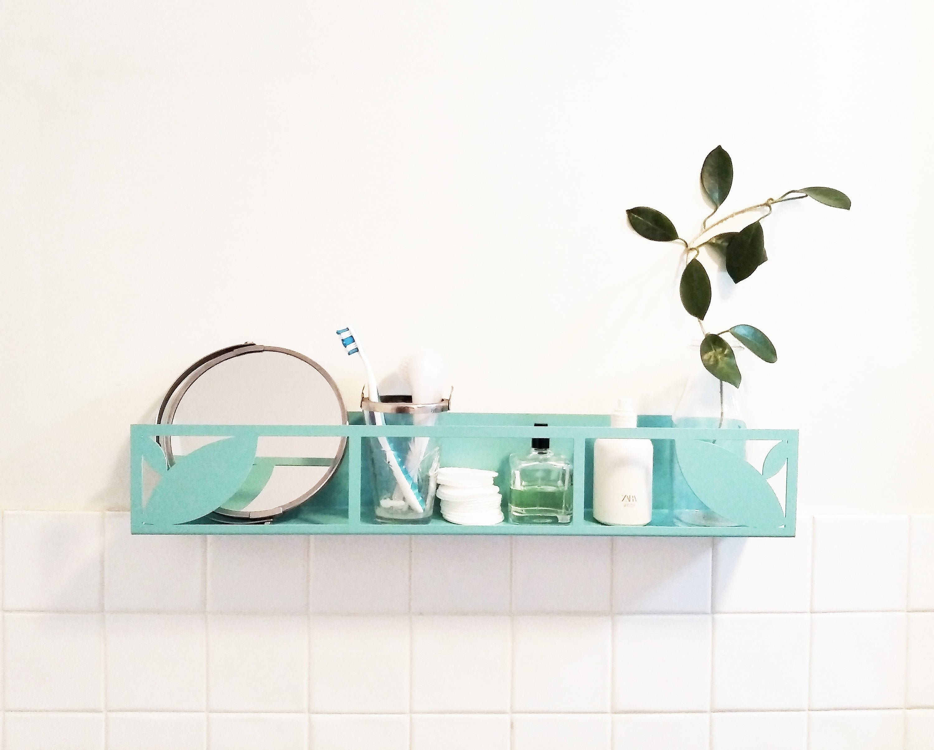Bathroom Wall Shelf. Decorative Shelf. Blue Bathroom Shelf. Etsy