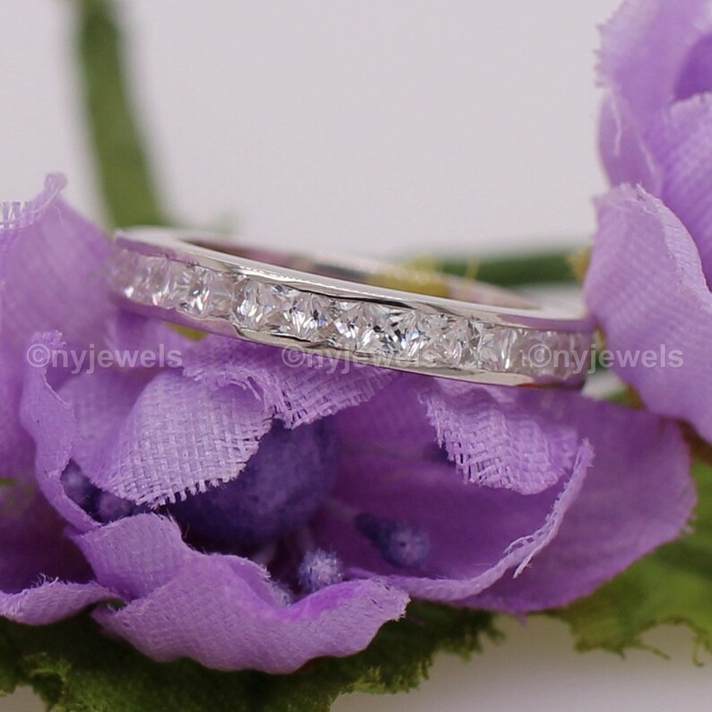 2 CT Princess Cut Simulated Diamond Wedding Band10K14K Solid Gold BandDiamond BandDiamond Eternity BandGold BandSolid White Gold Band