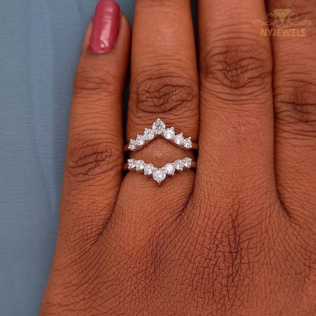 1.50 CT Ring Enhancer Guard, Crown Style Ring Spacer Band for Her ...