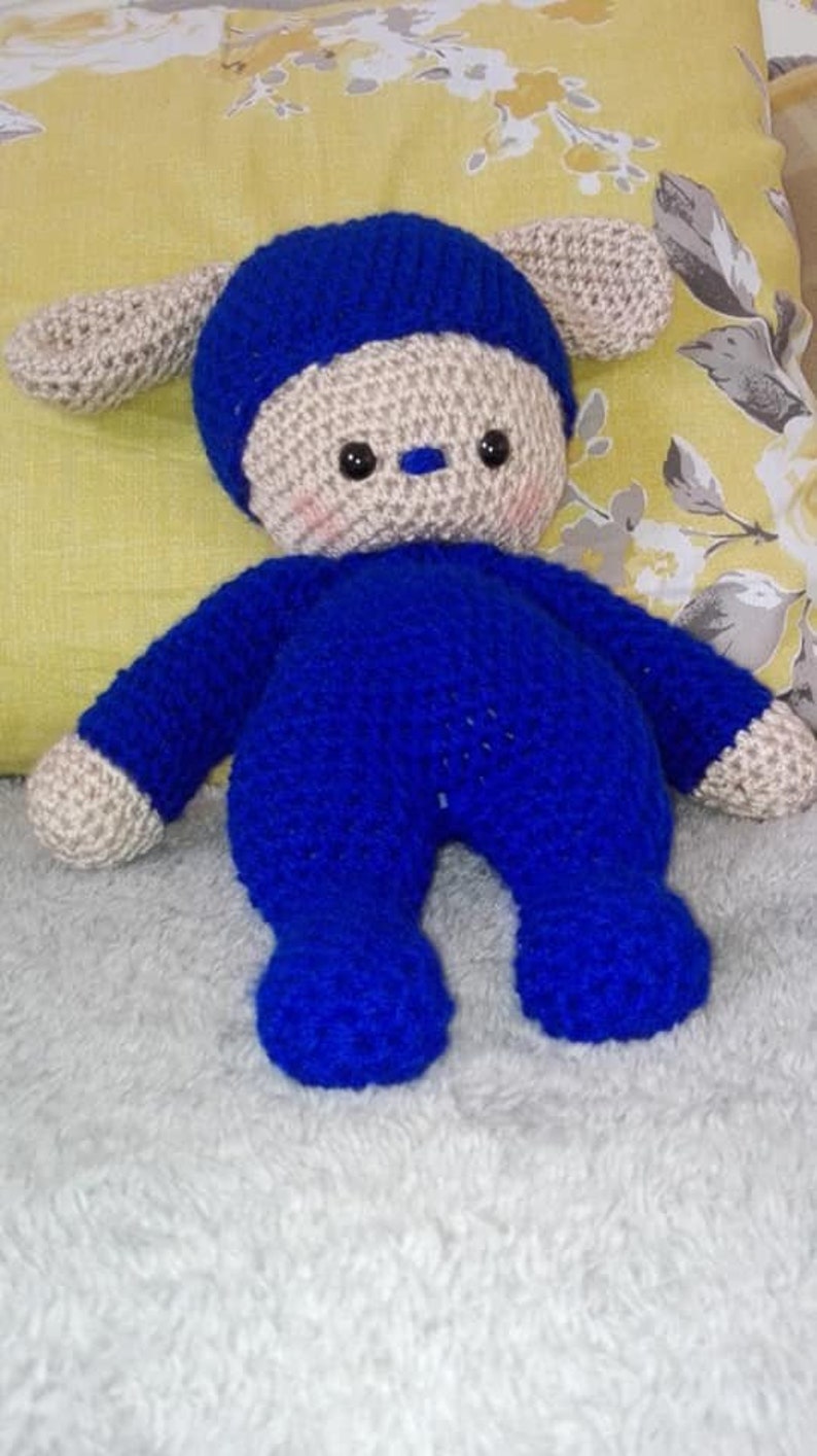 Blue bunny crochet kit