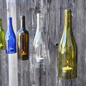handmade hanging lantern - bottle light recycled wine bottle