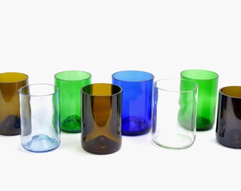 handmade upcycling drinking glasses | recycled wine bottles