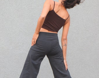 Yoga Pants, High Waisted Pants, Boho Clothing, Cotton Pants, Boho Pants, Ethnic Clothing, Loose Pants, Wide Leg Pants, Gray Pants, Hippie