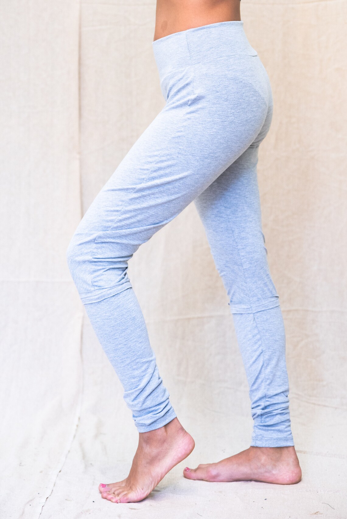 Light Grey Women Yoga Pants Strechy Lycra Cotton Comfortable Etsy