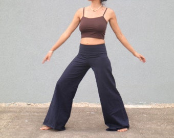 Yoga Pants, Cotton Pants, Boho Pants, Hippie Pants, Boho Clothing, Ethnic Clothing, Blue Pants, Wide Leg Pants, Fitness Pants, Yoga Wear