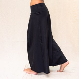 Black oversized natural cotton harem pants extreme low crotch skirt pants comfortable and cozy cotton fabric pants for dance and movement image 8