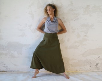 Green Harem Pants, Boho Fashion, Natural Clothing, Boho Harem Pants, Loose Pants, Baggy Pants, Ethnic Clothing, Natural Cotton Pants, Yoga