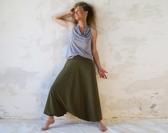 Olive Green Pants, Boho Harem Pants, Green Harem Pants, Natural Clothing, Loose Pants, Baggy Pants, Ethnic Clothing, Natural Cotton Pants