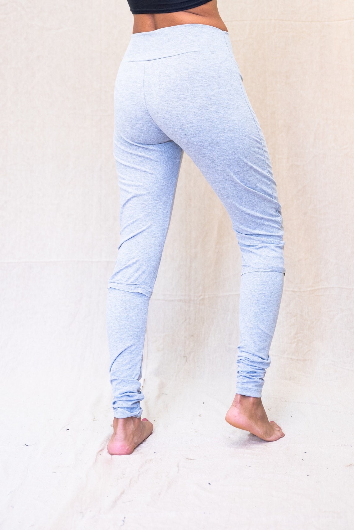 Light Grey Women Yoga Pants Strechy Lycra Cotton Comfortable Etsy