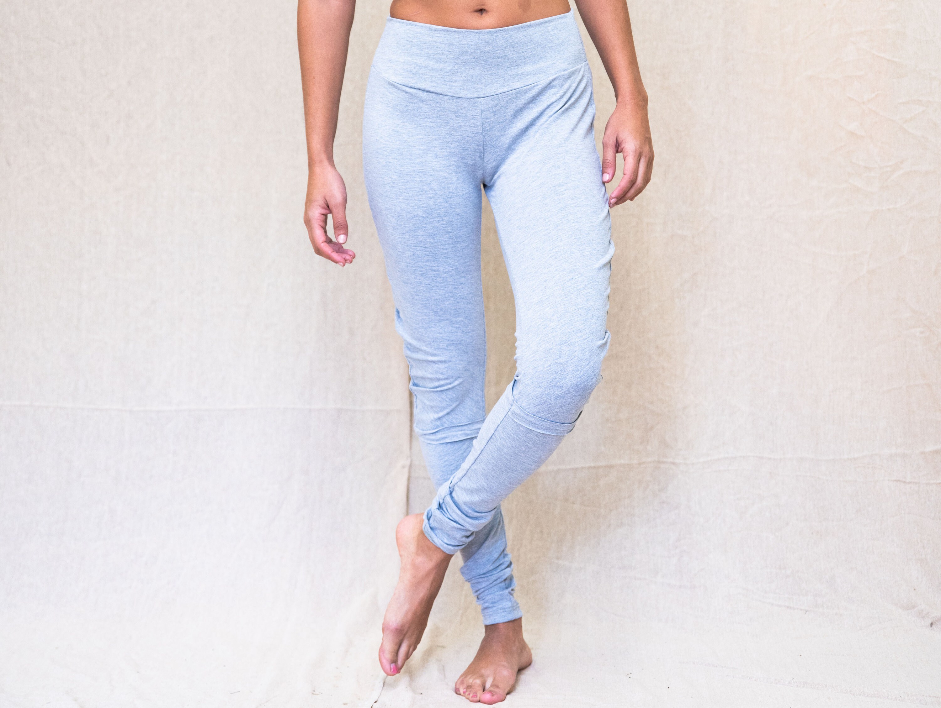 Light Grey Women Yoga Pants Strechy 