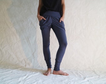 Yoga Pants, Cotton Pants, Harem Pants, Comfortable Clothing, Festival Clothing, Lycra Pants, Unique Pants, Joggers Women, Boho Fashion, Gray