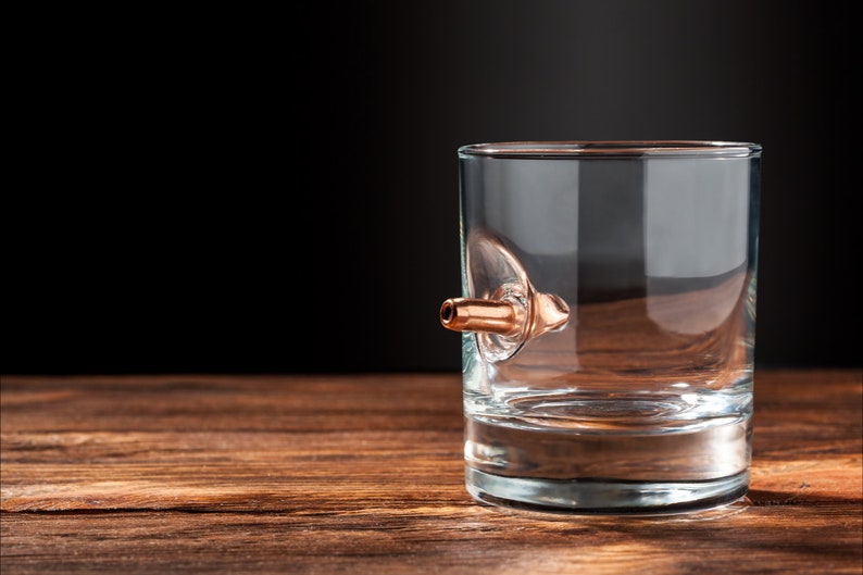Handmade WHISKEY GLASS with a bullet 7.62mm Faceted Glass Etsy