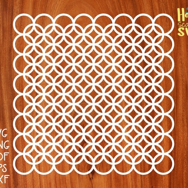 Circles On Circles Lattice SVG, Lace Svg, Trellis SVG, Lace Pattern Cut File, Intricate Background Svg, Detailed Svg, Scrapbooking Svg