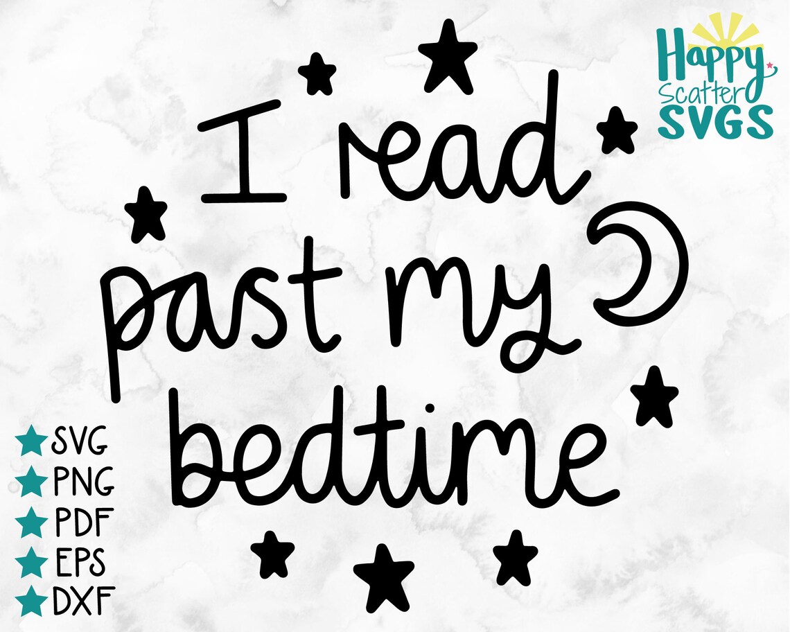 I Read Past My Bedtime SVG, Reading Cut File, Child's Wall SVG, Nerd