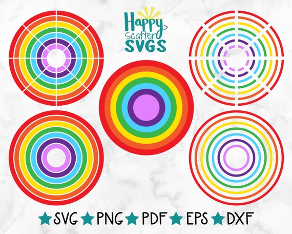 Download Rainbow Circles Svg 5 Styles Included Colourful Svg Rainbow Etsy