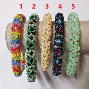 Beaded Bracelets, different colors, Tubular Netting, Bead-Weaving Jewelry