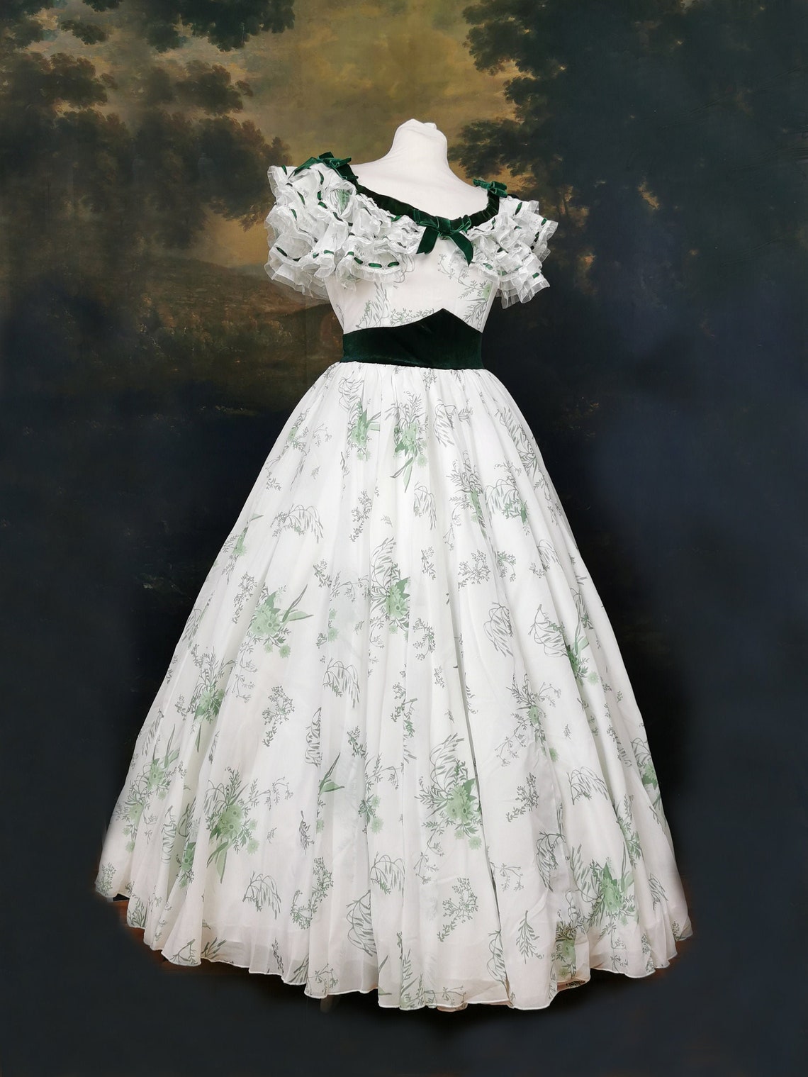 SCARLETT O'HARA Gone With The Wind Green Summer Dress Gown | Etsy