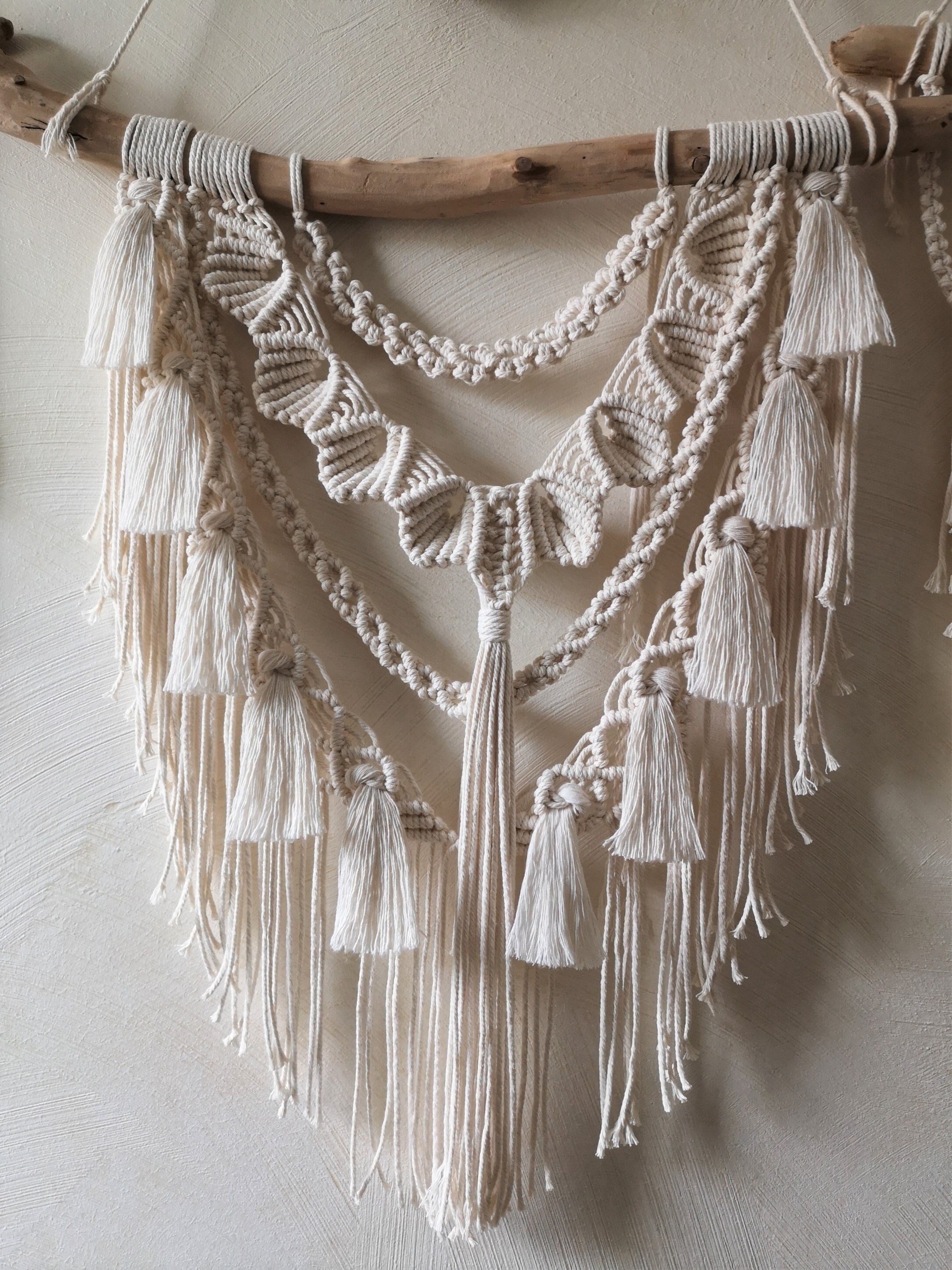 Tenture Murale en Macramé, Décor Boho, Bohème, Suspension Murale