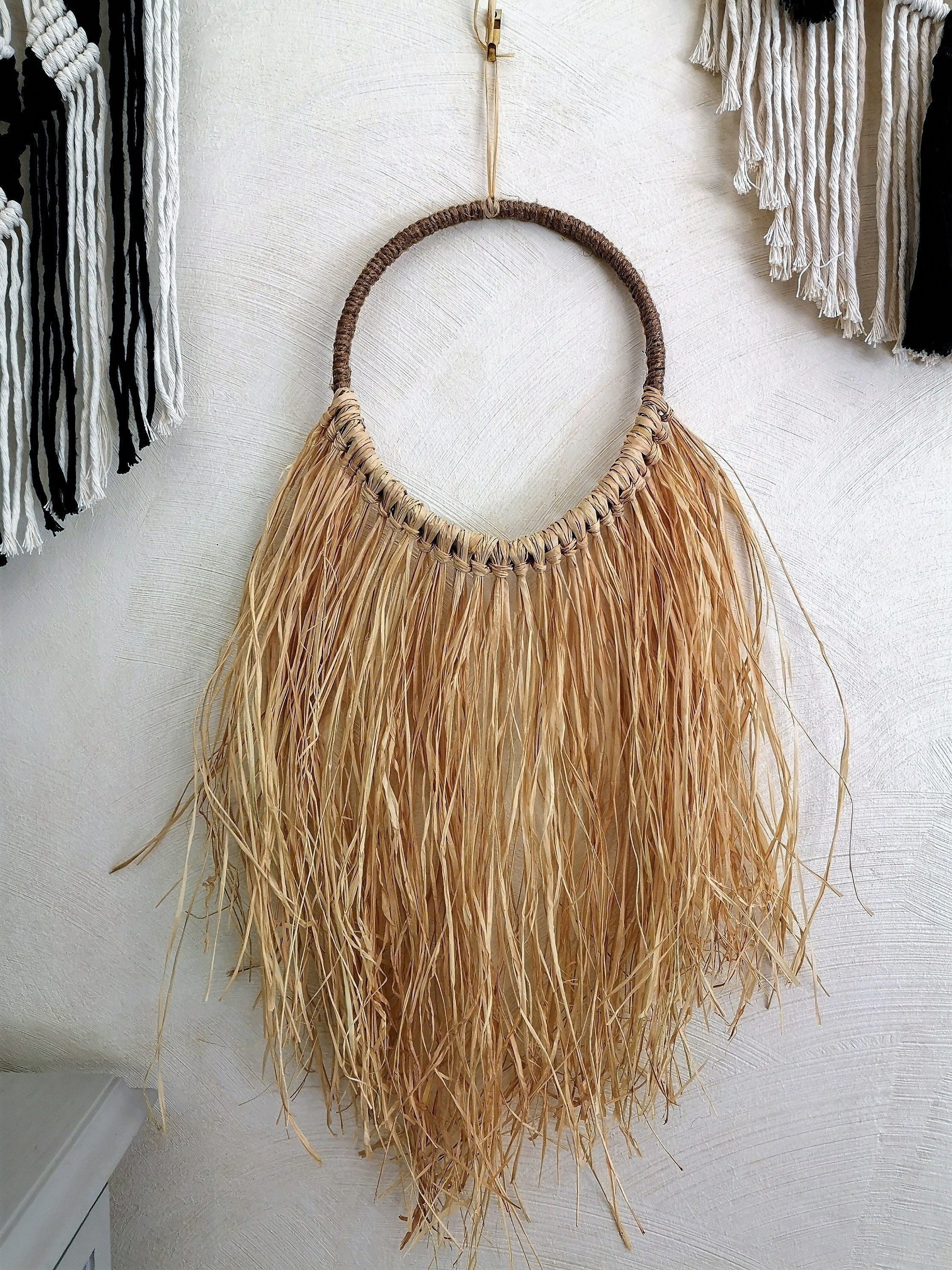 Décoration Murale en Raphia Naturel