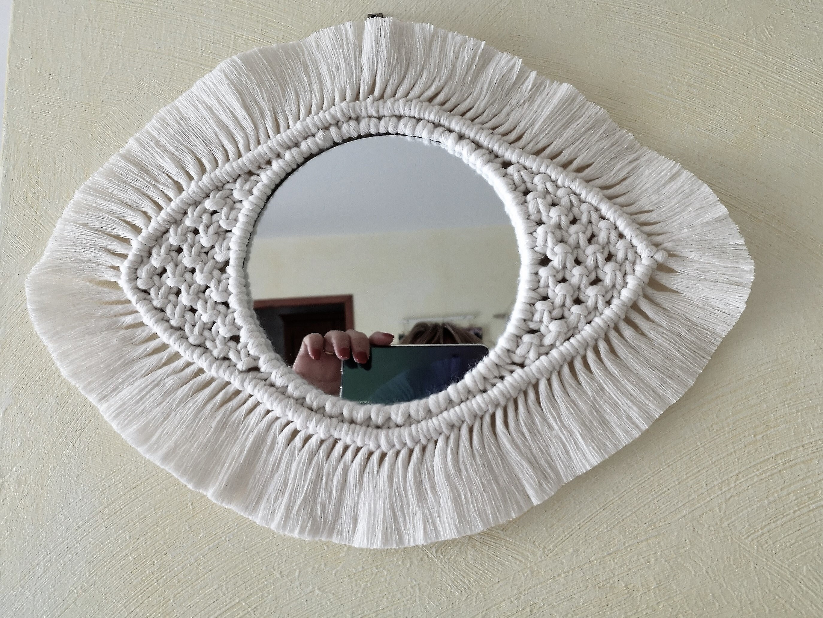 Miroir Oeil Macramé, Miroir Bohème