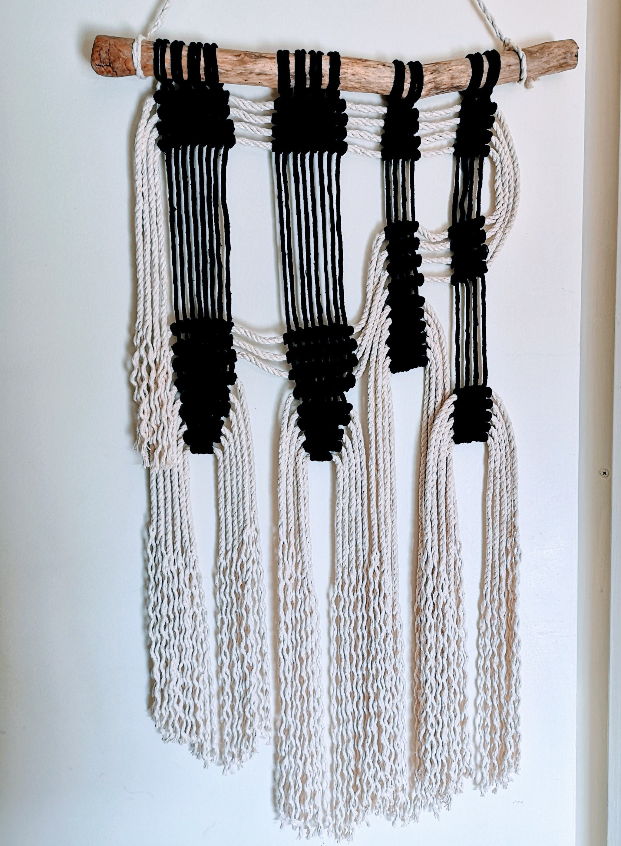 Décoration Murale en Macramé, Art Mural Macramé Moderne, Ethnique