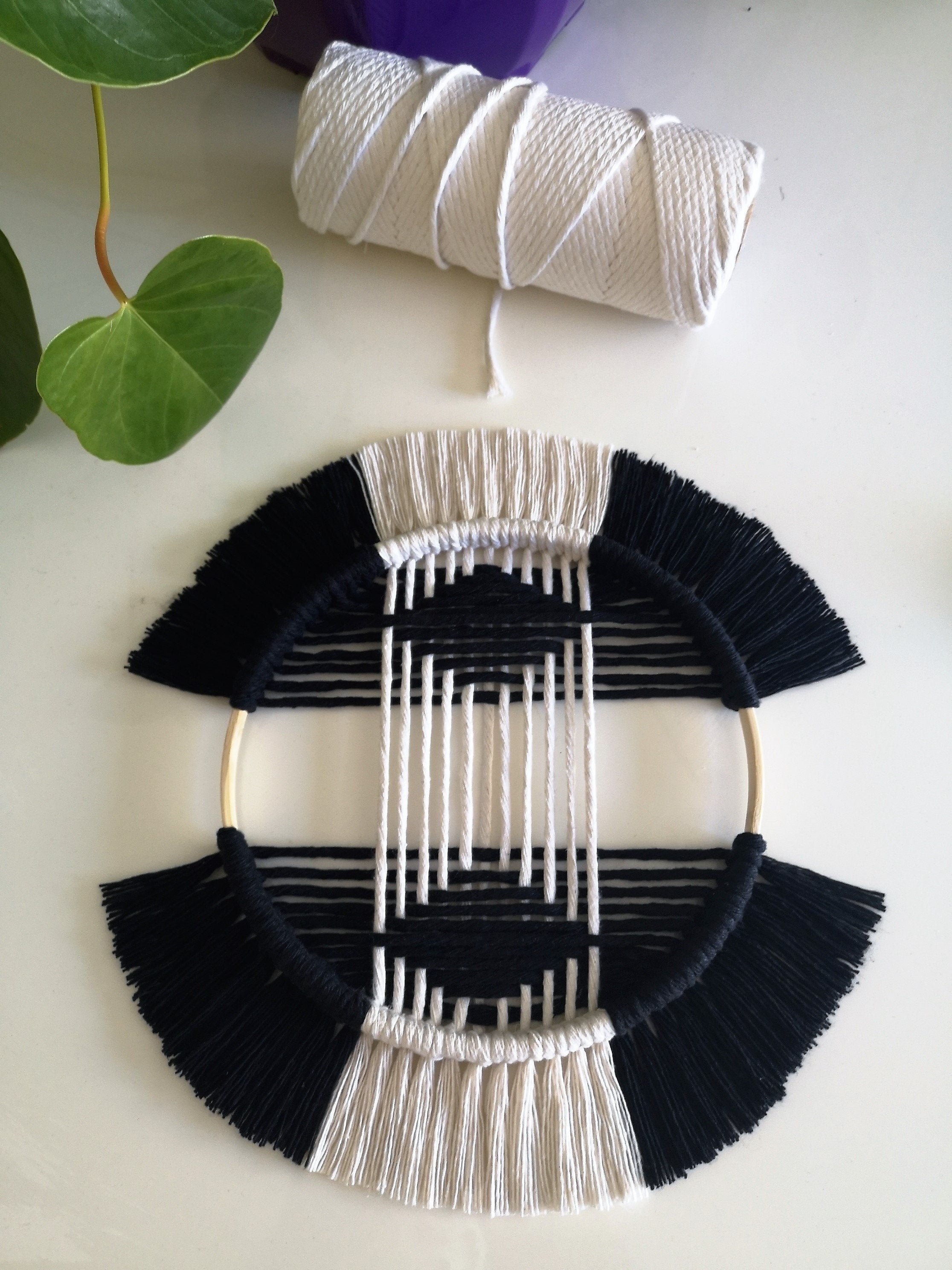 Décoration Murale en Macramé, Cercle Macramé Moderne, Tenture Murale, Bohème, Ethnique