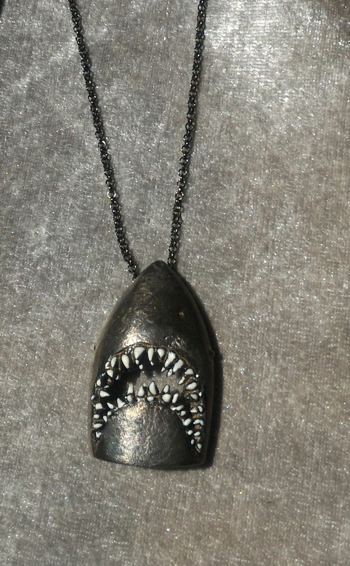 Black Shark Necklace/ Shark Teeth/ Shark Mouth/ Shark Jaws/ | Etsy