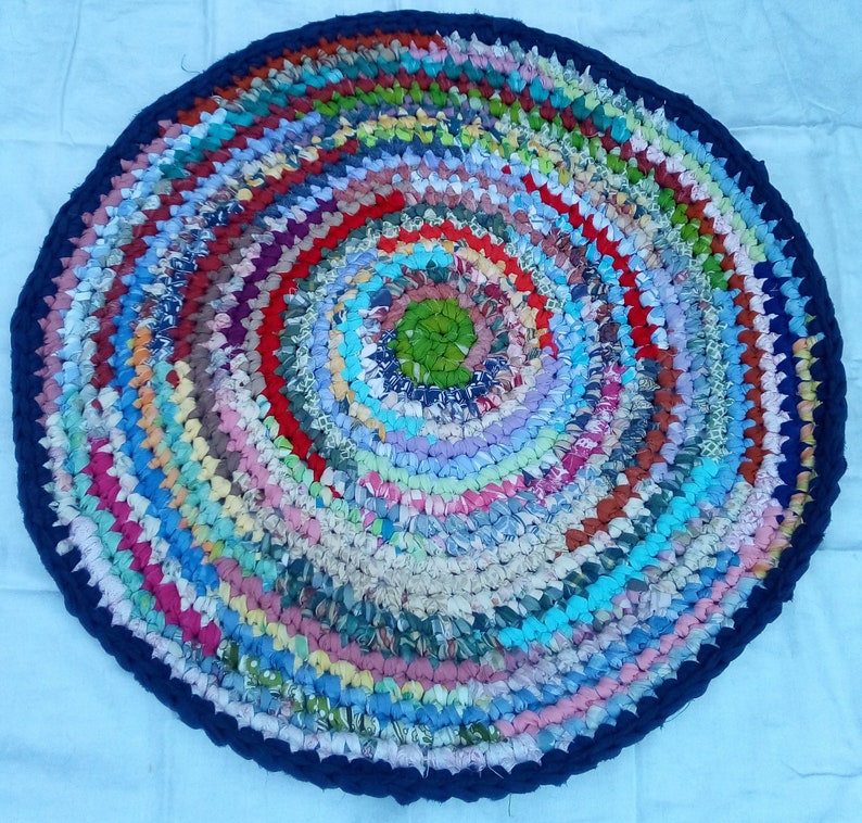 Crochet Rag Rug. Recycled Rug. Colour Pop. Colourful. Etsy