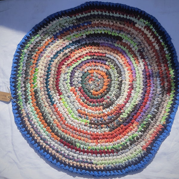 Crochet Rag Rug | Autumn Puddle | Recycled Rug | Colourful | Handmade