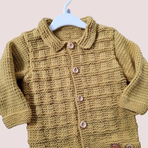Kinder Bikerjacke. Retro Kleinkind Jacke. Baby senffarbene Bikerjacke. Jungen und Mädchen im Alter von 0-7 Jahren