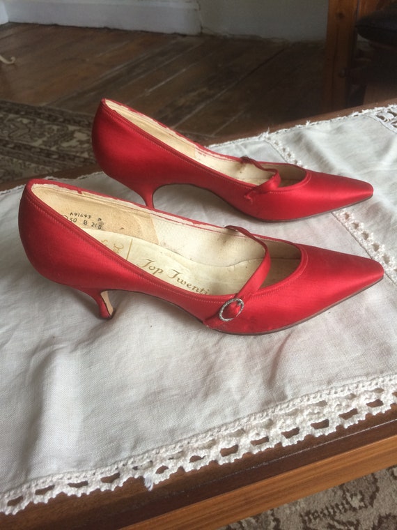 red satin shoes