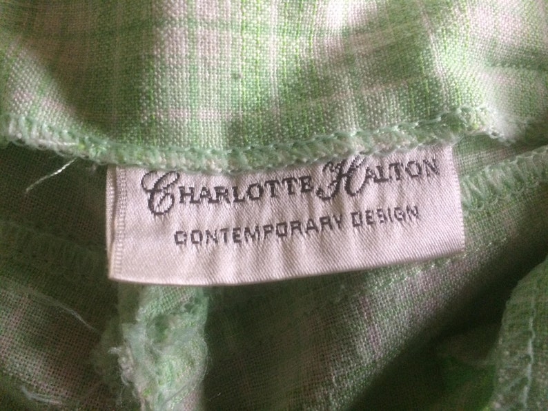 1990/'s Green and White Check Trousers