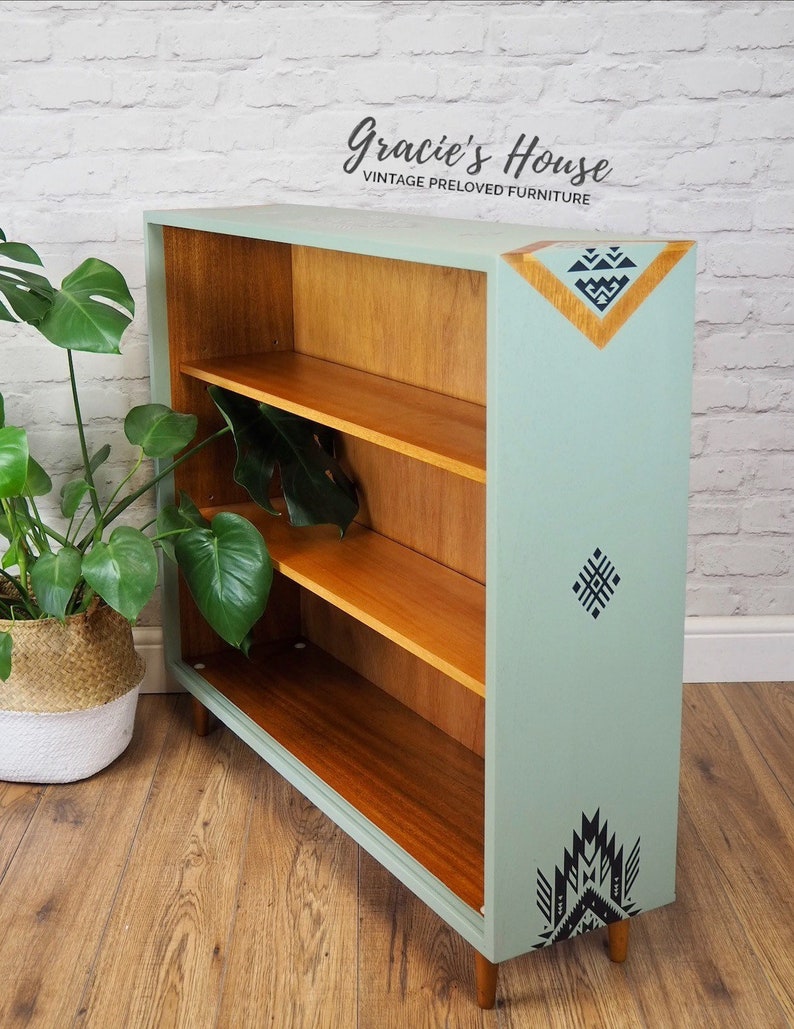 Teak Bookcase MCM Mid Century Retro Etsy