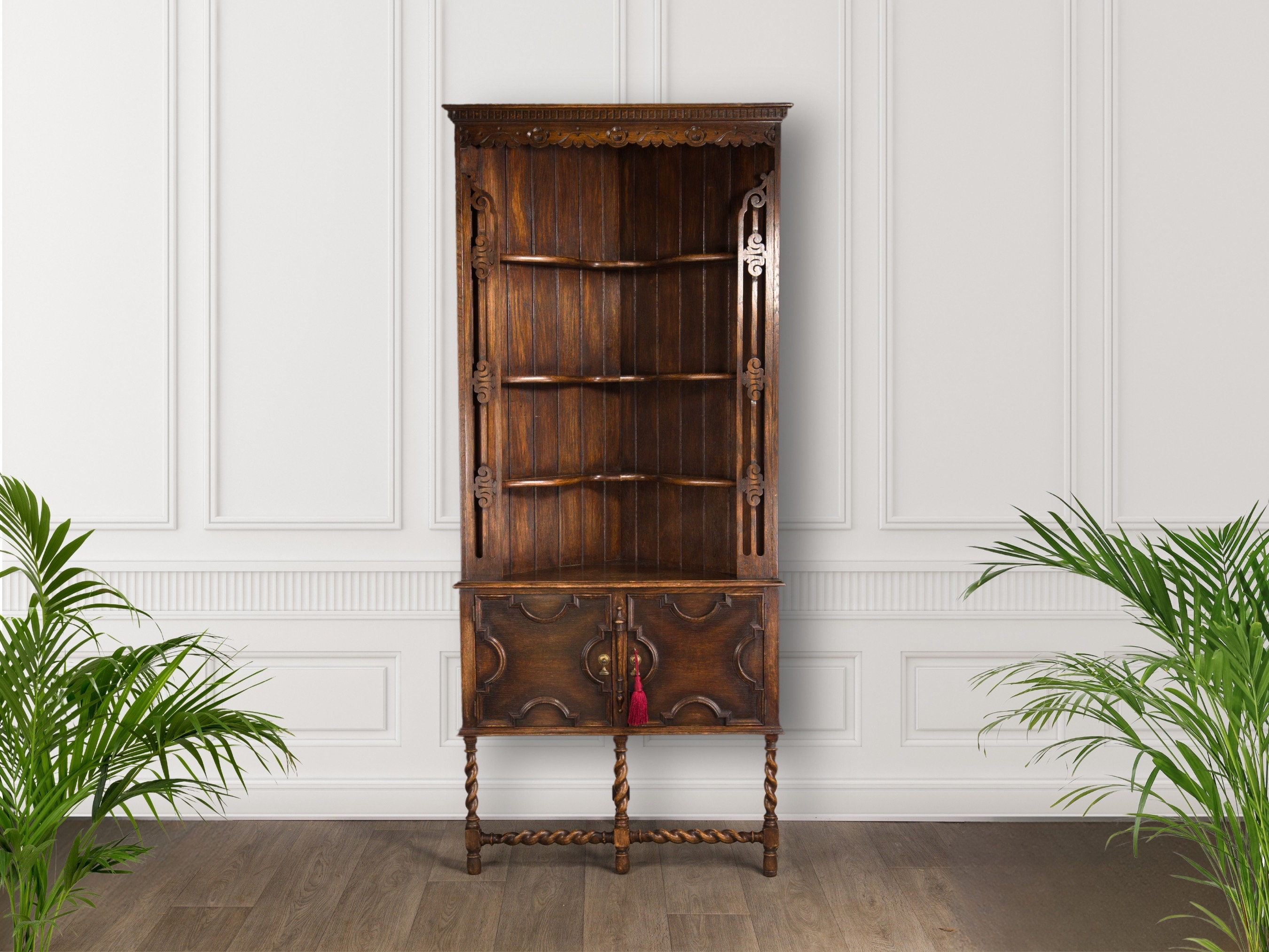 Dark wood corner cabinet discount