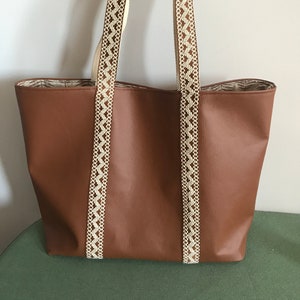 Faux leather tote bag