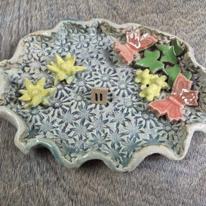 Ceramic Bee Bath | Garden Bird Bath | Handmade in Wales | V21Pottery Pattern 11