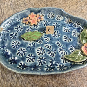 Ceramic Bee Bath | Garden Bird Bath | Handmade in Wales | V21Pottery Pattern 6