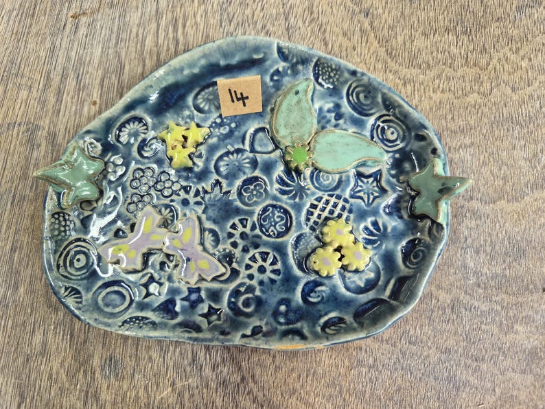 Ceramic Bee Bath | Garden Bird Bath | Handmade in Wales | V21Pottery Pattern 14